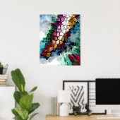 キューブ中心 ポスター (ホームオフィス)