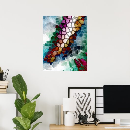 キューブ中心 ポスター (ホームオフィス)