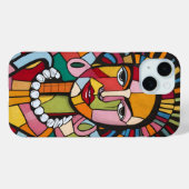 キューブ付きスケッチ伝統月女性史 Case-Mate iPhoneケース (裏面 (横))