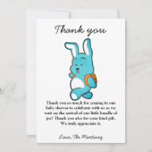 キューブ素朴ベアベビーシャワーサンキューカード 招待状 (正面)