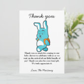 キューブ素朴ベアベビーシャワーサンキューカード 招待状 (スタンド正面)