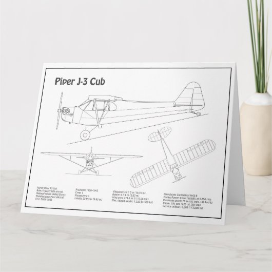 キューブ飛行機 - 飛行機の青写真計画 BD サンキューカード (正面)
