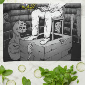 キューブ魔法とモンスター キッチンタオル (折り畳み)