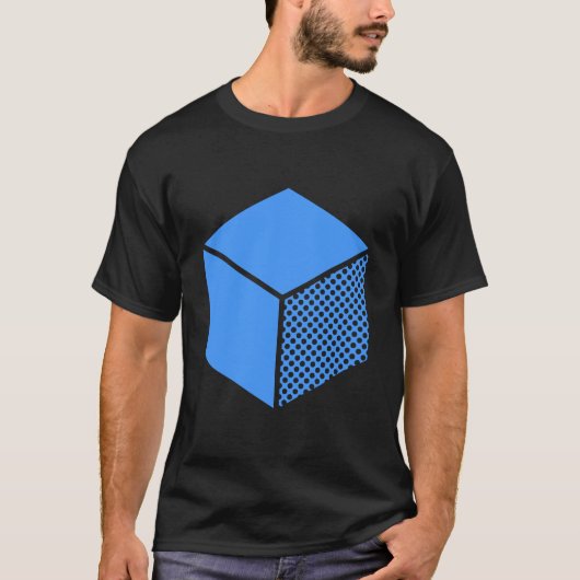 キューブ – 濃い赤ちゃん青 Tシャツ (正面)