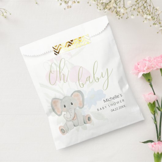 キューペ春ゾウ水彩イラストレーション フェイバーバッグ (封をした状態)