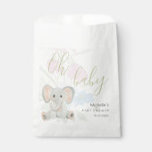 キューペ春ゾウ水彩イラストレーション フェイバーバッグ (正面)