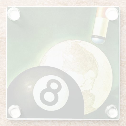 キューボールとしてのワールド ガラスコースター (裏面)