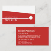 キューボール、スヌーカークラブ、プール/スヌーカープレーヤー 名刺 (正面/裏面)