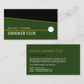 キューボール、スヌーカークラブ、プール/スヌーカープレーヤー 名刺 (正面/裏面)