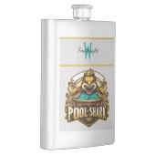 キューマスター：プールシャークのロゴ フラスク (右)