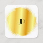 キューム金ゴールドルックモダンモノグラエレガントムテンプレート スクエア名刺 (正面)