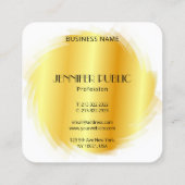 キューム金ゴールドルックモダンモノグラエレガントムテンプレート スクエア名刺 (裏面)