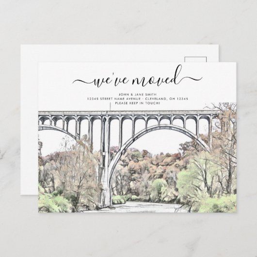 キューヤホガバレー引越し案内はがき 案内ポストカード (正面/裏面)