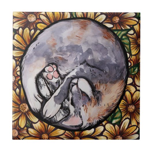 キュールアップ希釈カリコキティ猫 タイル (正面)