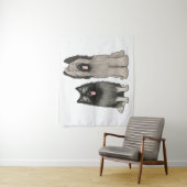 キョンドとブリヤードのかわいい漫画犬 タペストリー (インサイチュ)