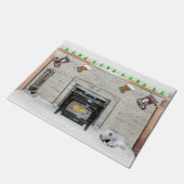 キョンドクリスマスの子犬バイフィレス絵画ズ ドアマット (アングル)