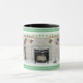 キョンドクリスマスの子犬バイフィレス絵画ズ マグカップ (中央)