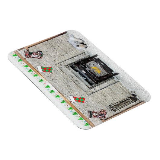 キョンドクリスマスの子犬バイフィレス絵画ズ マグネット (右側)