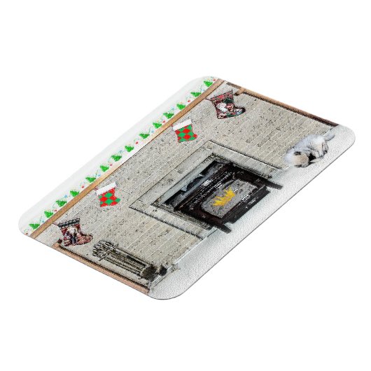 キョンドクリスマスの子犬バイフィレス絵画ズ マグネット (左側)