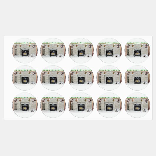 キョンドクリスマスの子犬バイフィレス絵画ズ ラベル (シート)