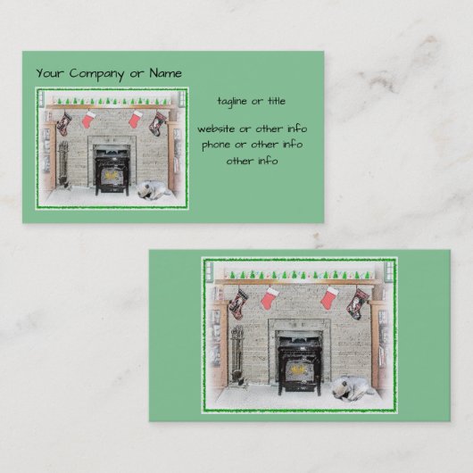 キョンドクリスマスの子犬バイフィレス絵画ズ 名刺 (正面/裏面)