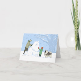 キョンドスノードッグかわいい冬のシーンクリスマス シーズンカード