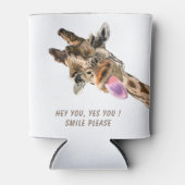 キラおもしろいフクーラーボックススマイル-カスタム文字 缶クーラー (正面)