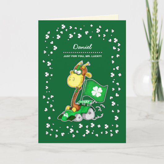 キラおもしろいフ |名前をカスタムする聖パトリックの日 カード (正面)