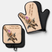 キラよくはしゃぐフカスタム文字おもしろい 鍋つかみ&鍋敷きセット (正面/裏面)