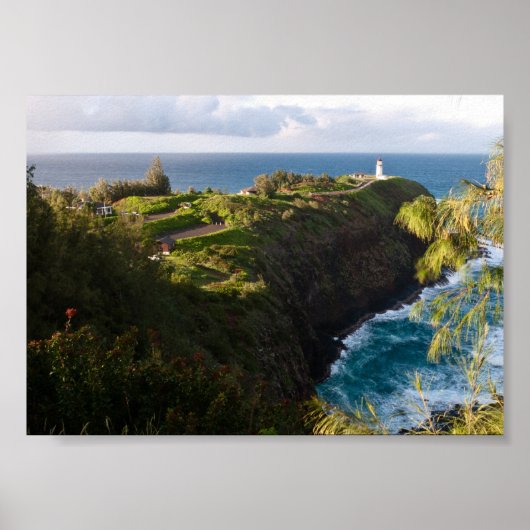 キラウアライトハウスカウアイ、ハワイポスタープリント ポスター (正面)