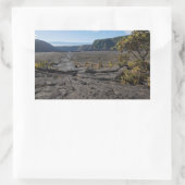 キラウエアの乾燥溶岩ベッドの上にイキクレーター 長方形シール (バッグ)