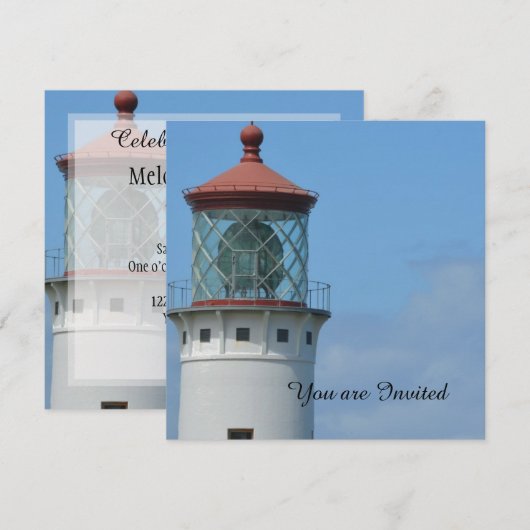 キラウエア灯台 カウアイ 誕生日 招待状 (正面/裏面)