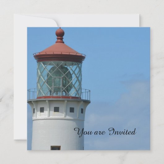 キラウエア灯台 カウアイ 誕生日 招待状 (正面)