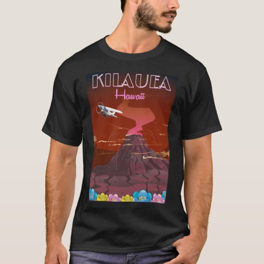 キラウエア ハワイ フライト トラベル ポスター Tシャツ (正面)