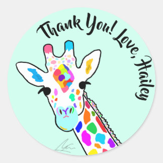 キラカラフルフモダンアートミント ラウンドシール