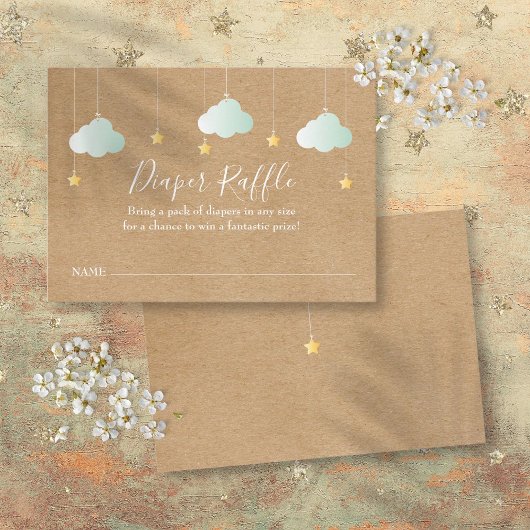 キラキラおむつラッフルベビーシャワー エンクロージャーカード