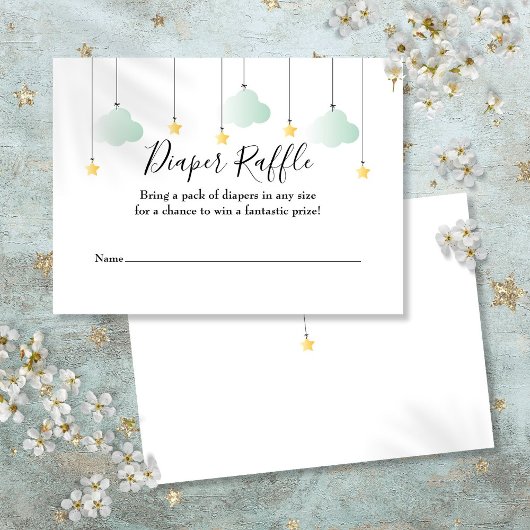 キラキラおむつラッフルベビーシャワー エンクロージャーカード