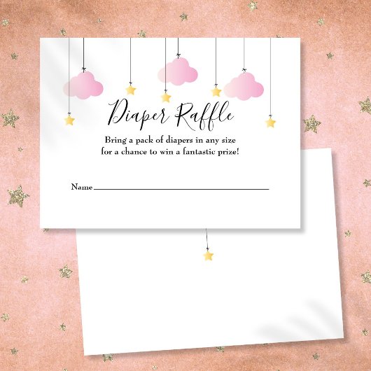 キラキラおむつラッフルベビーシャワー エンクロージャーカード