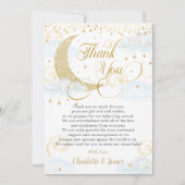 キラキラお洒落リトルスターブルーベビーシャワー サンキューカード (正面)