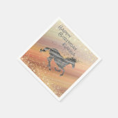 キラキラお洒落輝くユニコーンパーソナライズされた スタンダードカクテルナプキン (角)