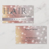 キラキラきらめく輝く《写真》ぼけ味はさみ髪のロゴ ロイヤリティカード (正面/裏面)