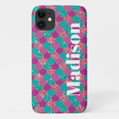 キラキラしたマーメイドの鱗柄のケースマット 女の子向け Case-Mate iPhoneケース (裏面)