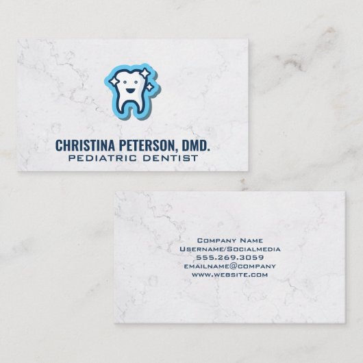 キラキラした歯 | 歯科 予約カード (正面/裏面)