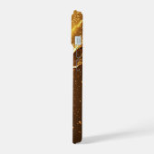 キラキラした粒子が滴る黄金の液体 iPhone 15ケース (左側面)