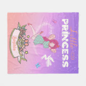 👸キラキラする妖精プリンセス名前をカスタムする フリースブランケット (正面(横))