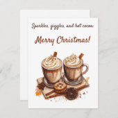 キラキラとギグレ、ホットココア:メリークリスマス 招待状 (正面/裏面)