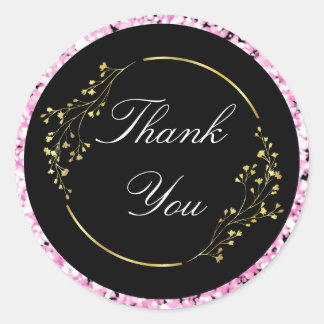 キラキラとゴールデンサンキューステッエレガントカー ラウンドシール