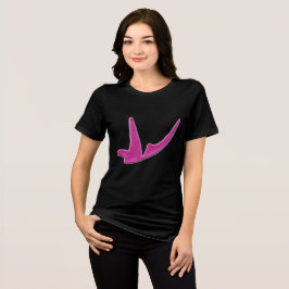 キラキラとピンクの蝶 トライブレンドTシャツ