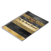 キラキラとブラックと金ゴールドのトップシークレットジャーナル ノートブック (左側)