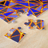 キラキラとブルーの抽象芸術 ジグソーパズル (側面)